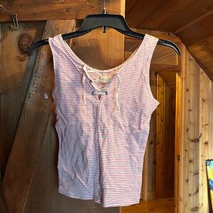 Hollister red and white striped tank top